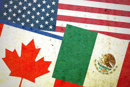 Grunge,Us,(united,States),Canada,And,Mexico,Flags,Together,Isolated